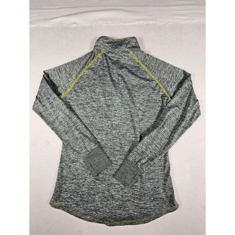 Colosseum Oregon Ducks Quarter Zip Pullover Gray Heathered Yellow Mens Medium